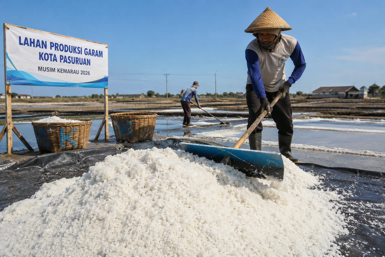 Sambut Kemarau 2026, Produksi Garam Kota Pasuruan Ditargetkan Naik Signifikan